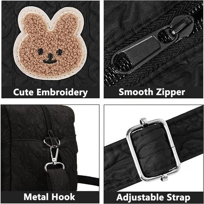 NIKUKY Baby Diaper Bag Tote, Cute Small Crossbody Nappy Mommy Bag, Lightweight Travel & Hospital Multifunction Storage Tote - Image 4